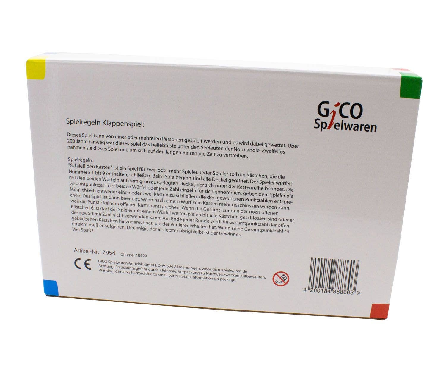 GICO Spielwaren – wholesale Board game – GICO Shut The Box Folding Game Wooden Board Game3