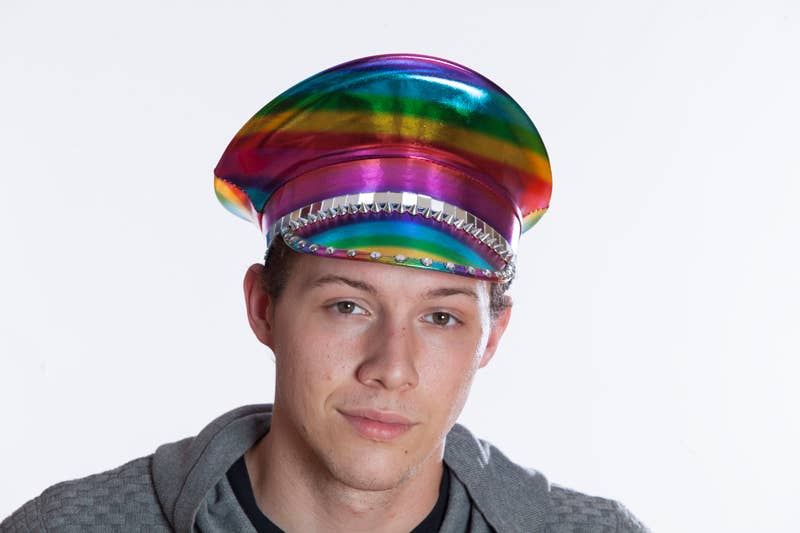 KBW Global Corp. - Wholesale Hat Accessory - Women's - Rainbow Metallic Captain Hat0