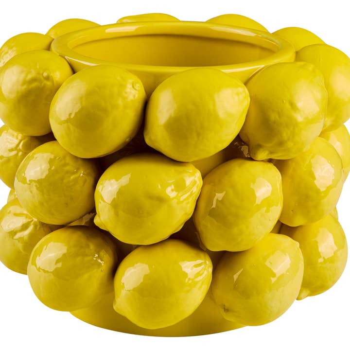 YELLOW Amalfi - Medium Lemon Ceramic Vase for wholesale on Faire