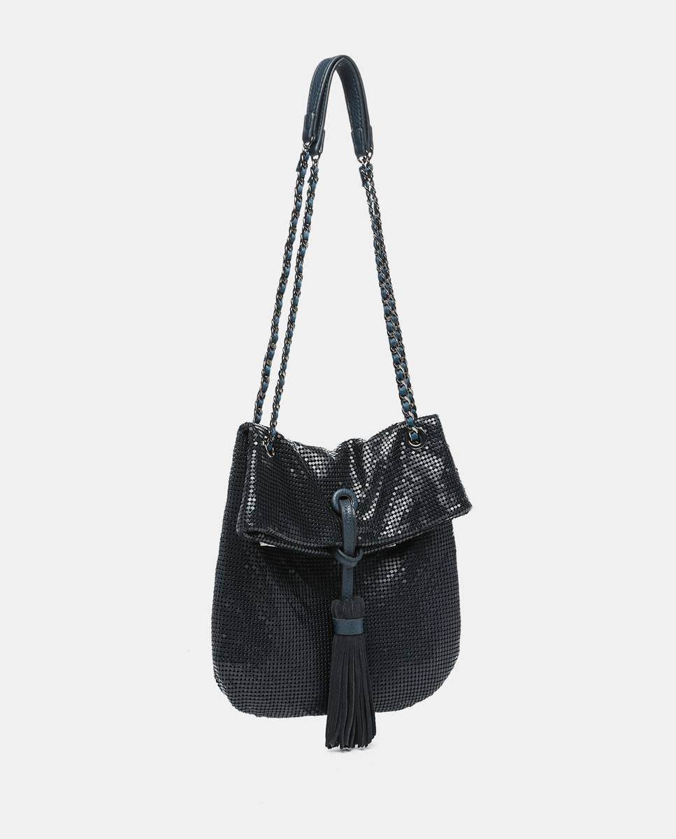 Abbacino - Wholesale Shoulder Bag - Women's - Half Moon Party Bag in Metal Mesh1