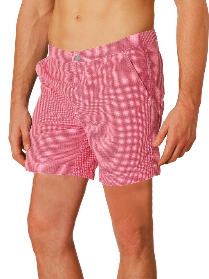 Rio 6.5" Micro Checks Coral Red w. Boto Pouch for wholesale by boto