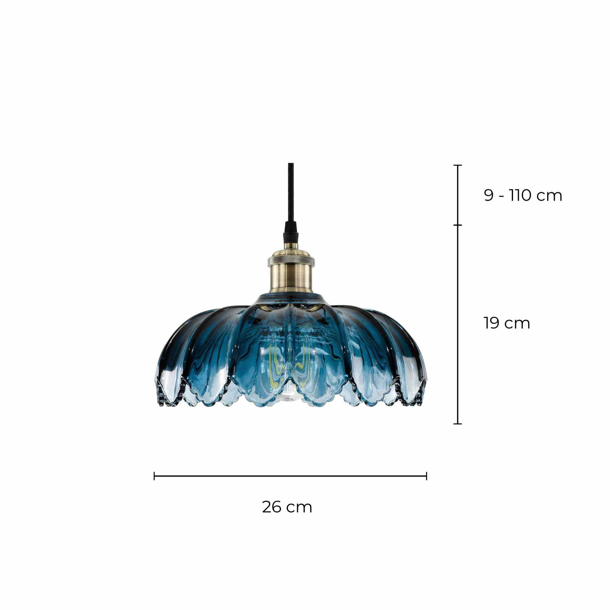C-Création - Wholesale Chandelier/Hanging Light - Retro-style colored glass pendant Petal24
