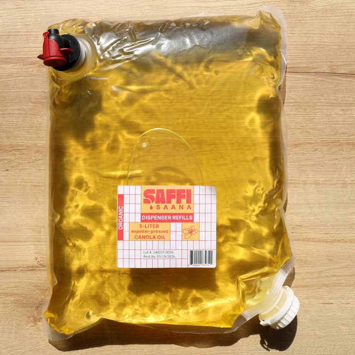 Saffi Saana - Wholesale Cooking Oil - 5L Bulk Refill Bag - Organic Canola Oil