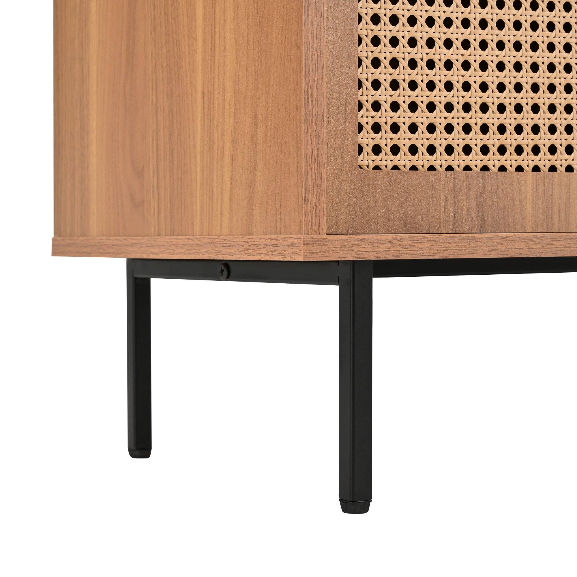 Urban Meuble - Wholesale Cabinet - Vintage sideboard with wood effect, 2 sliding doors in woven rattan, and 3 drawers PROPOLIS16