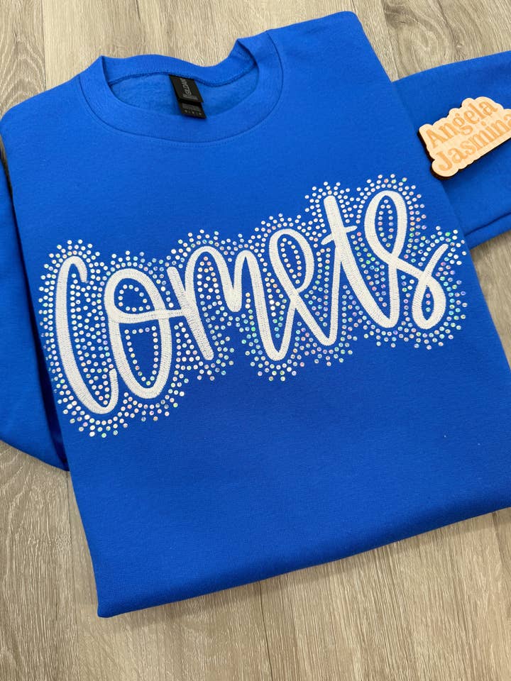 Skræddersyet Comets Broderet & Bling Sweatshirt for engroshandel hos Angela Jasmina