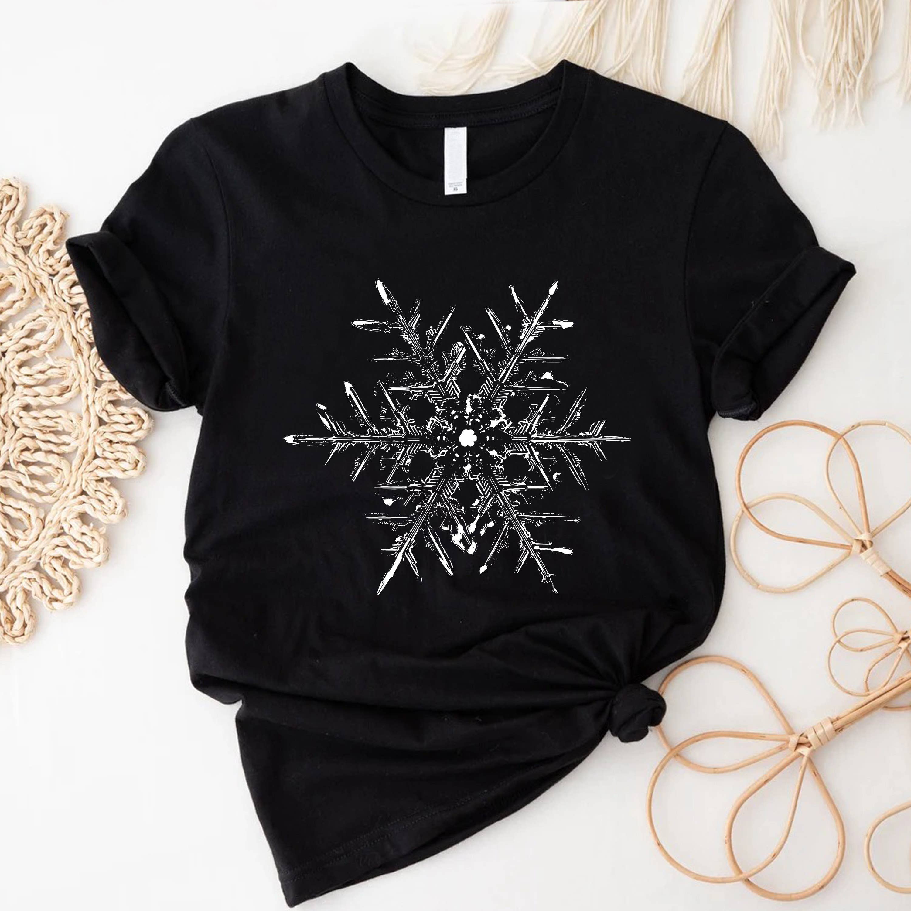 STARCHIS - Wholesale Screen Printed T-Shirt - Women's - SNOWFLAKE PRINT GRAPHIC T-SHIRT0