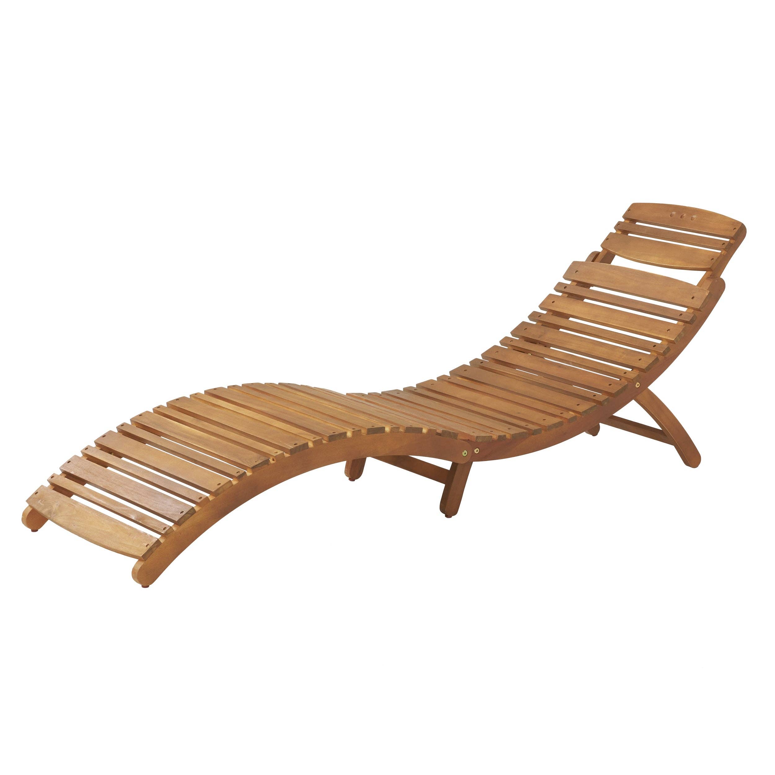 HOMYCASA DESIGN INC - Wholesale Chaise Lounge - Outdoor Wood Folding Chaise Lounge, Brown4