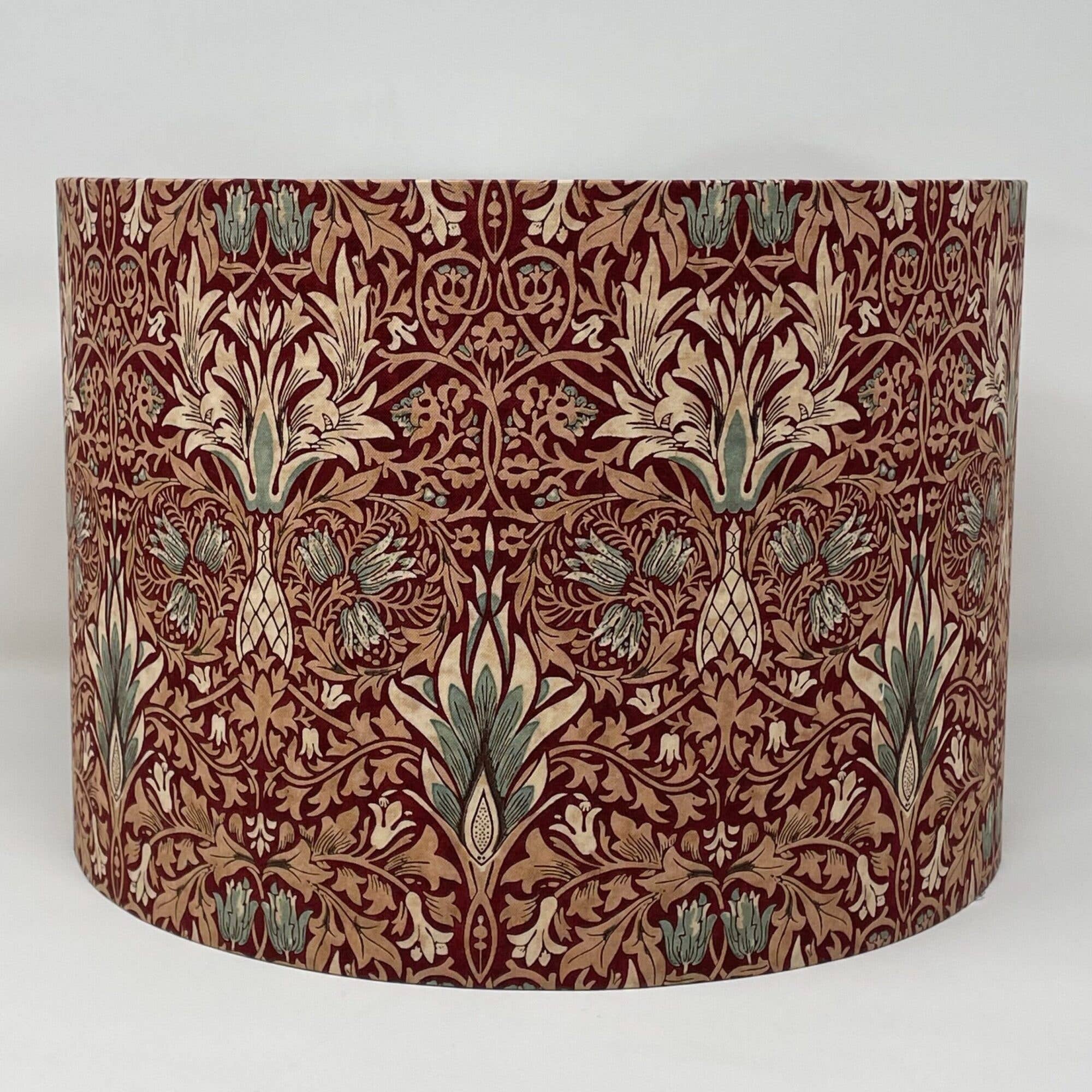Fait Par Moi - Wholesale Lamp Shade - William Morris Snakeshead Drum Lampshade In Red & Silver0