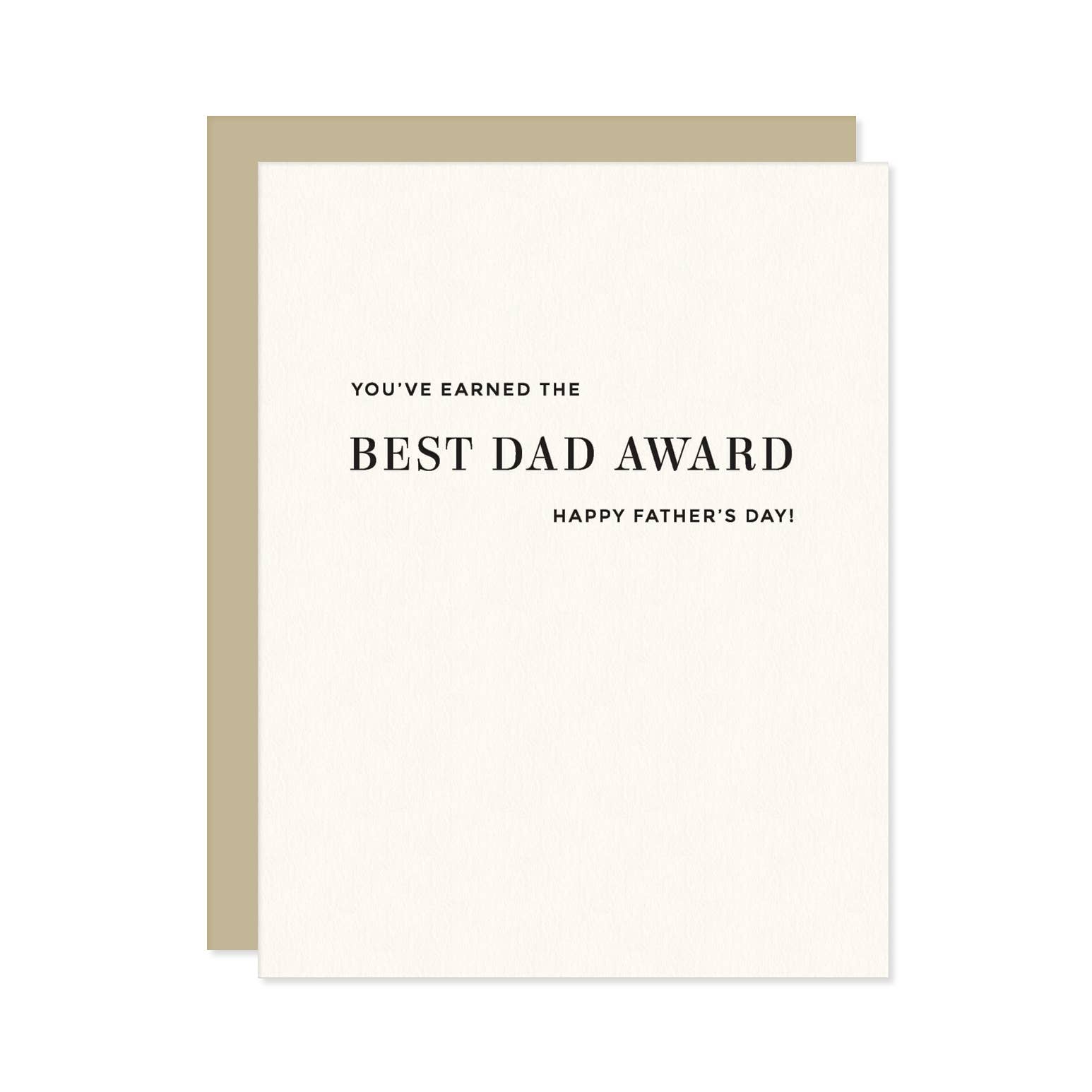 Missive - Vendita all'ingrosso Biglietti per la Festa del Papà - Biglietto tipografico per la festa del papà Best Dad Award1