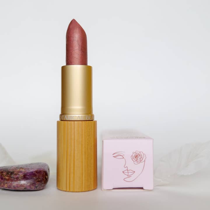 Nourishing Lipstick ~ Ruby for wholesale by Pure Light Botanical Beauty