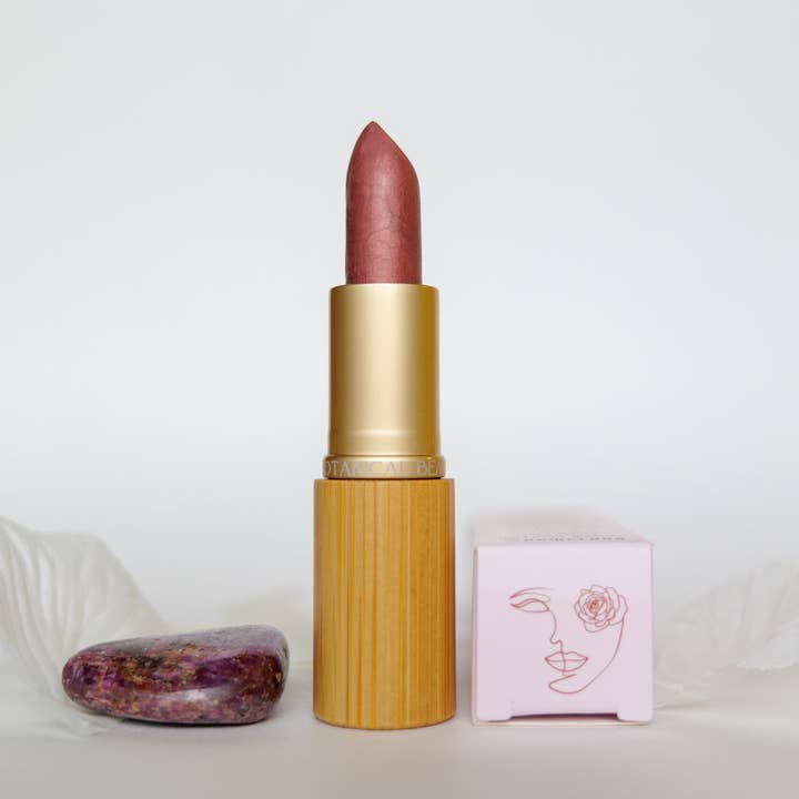 Nourishing Lipstick ~ Ruby for wholesale by Pure Light Botanical Beauty