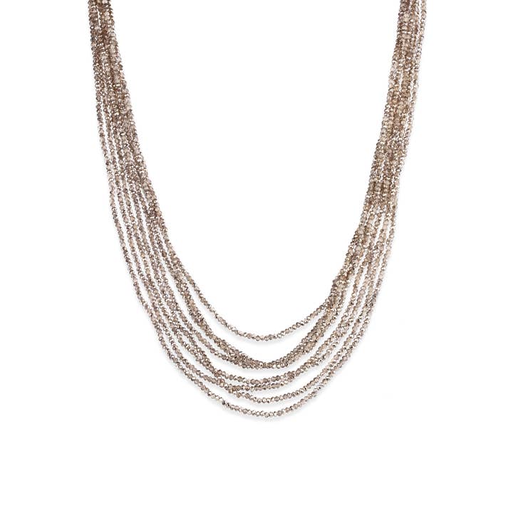 Veroma Gifts - Wholesale Beaded/Pearl Necklace - Multi Strand Short Crystal Necklace - Shimmering Glass Beads7