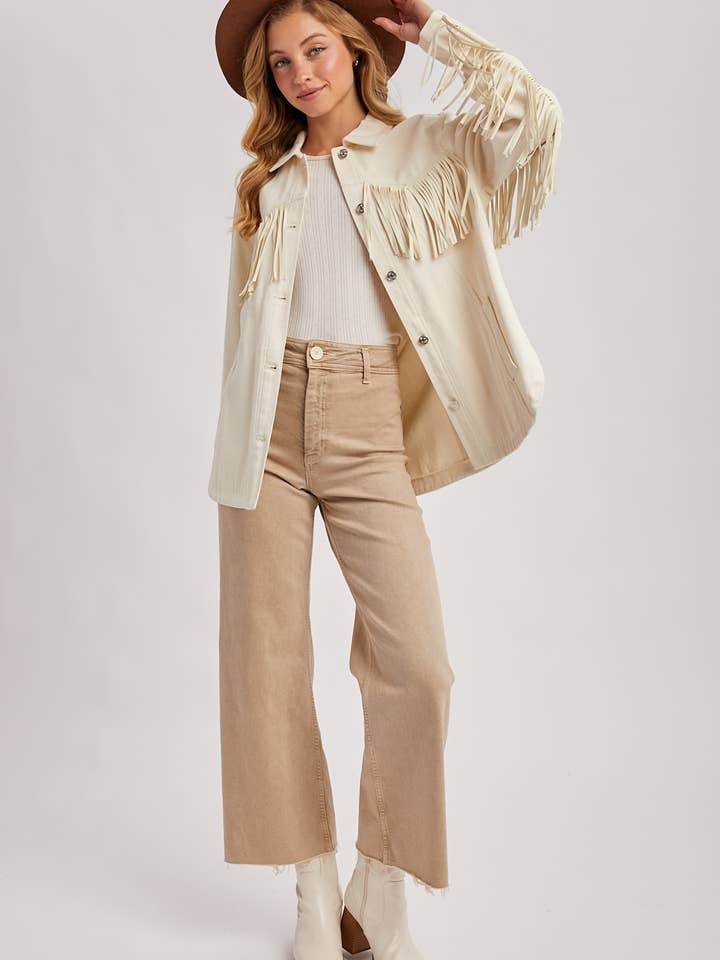 Bluivy - Vendita all'ingrosso Giacca - Donna - Giacca in denim western con frange e bottoni - confezione aperta14