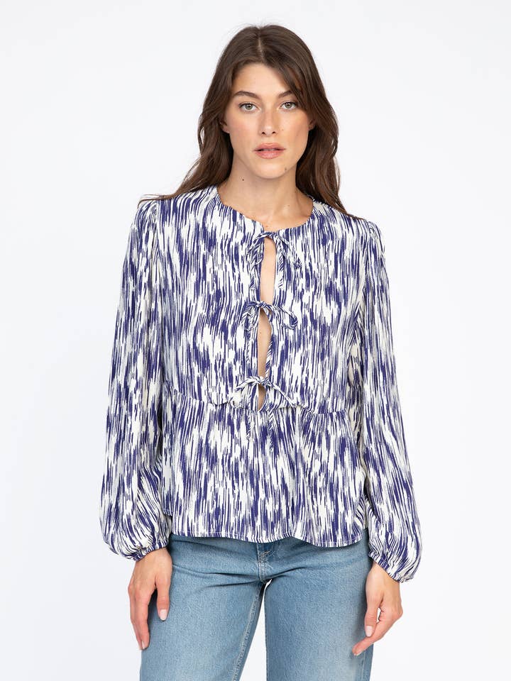 KAVELY blouse biso blue for wholesale by An'ge