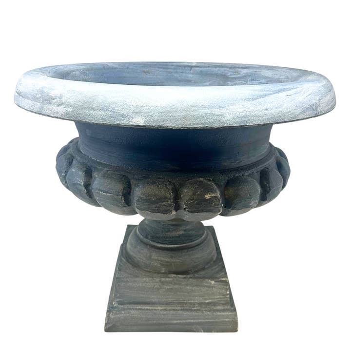 Gresham Cast Aluminum Urn 18" x 15.75" - Gray for wholesale by David Christopher's Collection