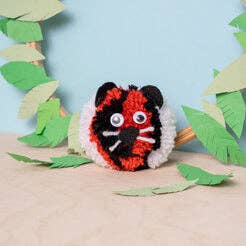 Tiger | Jungle Animal | Pom Pom | DIY Craft Kit | Kids for wholesale by Pom Stitch Tassel