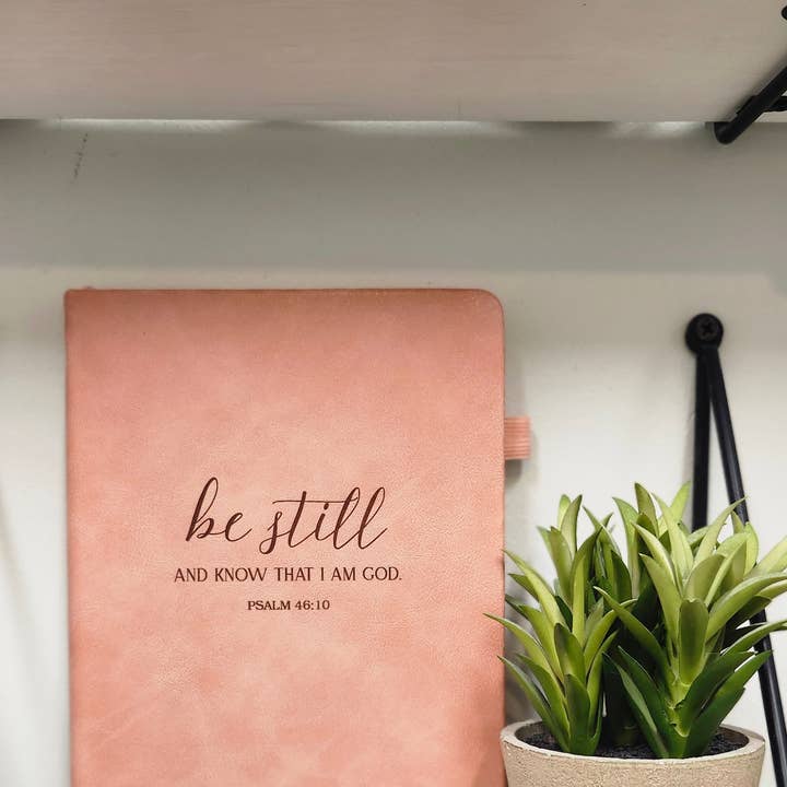 All the Things MN - Wholesale Journal/Diary - Engraved Leather Christian Journal: Be still and know3