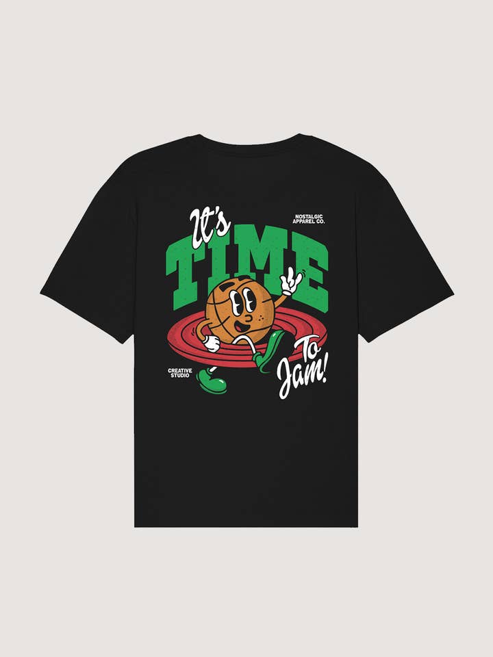 It's Time To Jam | Black Tee for wholesale by Nostalgic Apparel