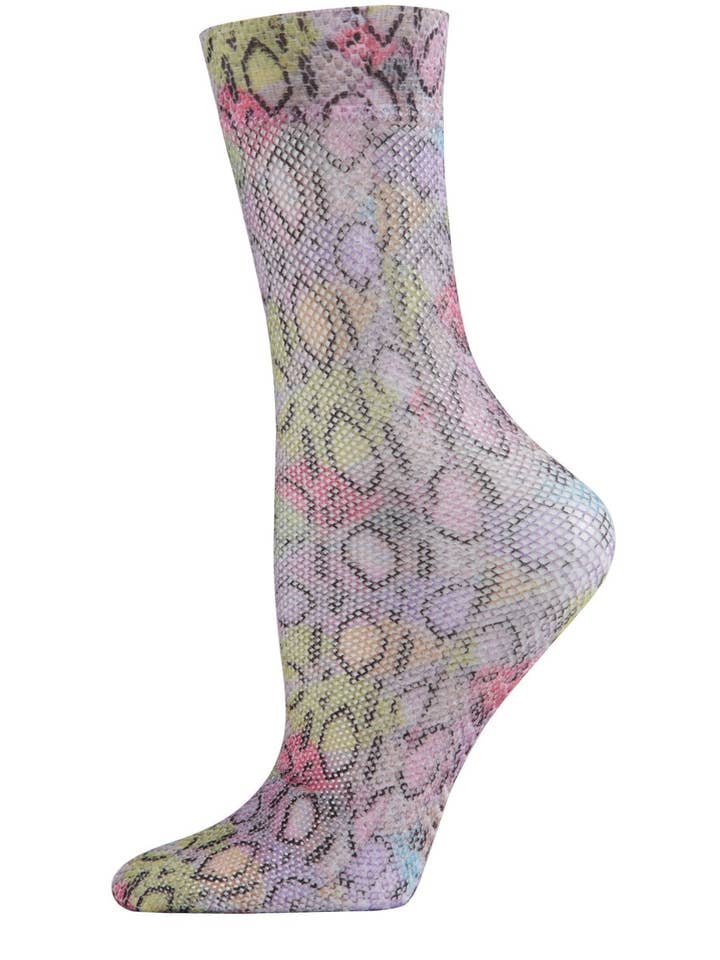 Multi Calzini MeMoi Lounge Lizard Fishnet Crew in vendita all'ingrosso su Faire0