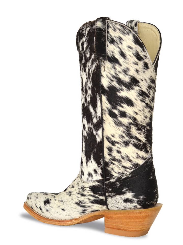 SPIKKELS Claire klassieke cowboylaarzen met witte en zwarte spikkels voor groothandel op Faire6