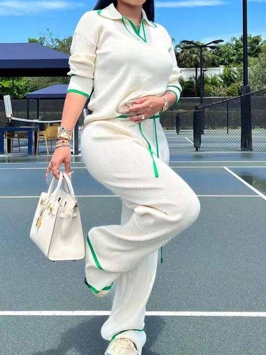 Fashion Combination - Wholesale Top & Skirt Set - Women's - knitted shirt and pants set