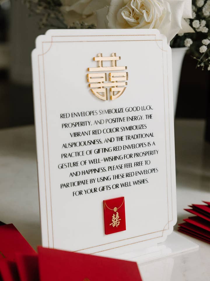 Red Envelope Wedding Sign for wholesale by AALVO