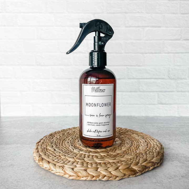 MillTown Bath & Candle Company - Wholesale Room & Linen Spray - Moonflower Room & Linen Spray | Non-Toxic & Long-Lasting | Made with Just 3 Ingredients