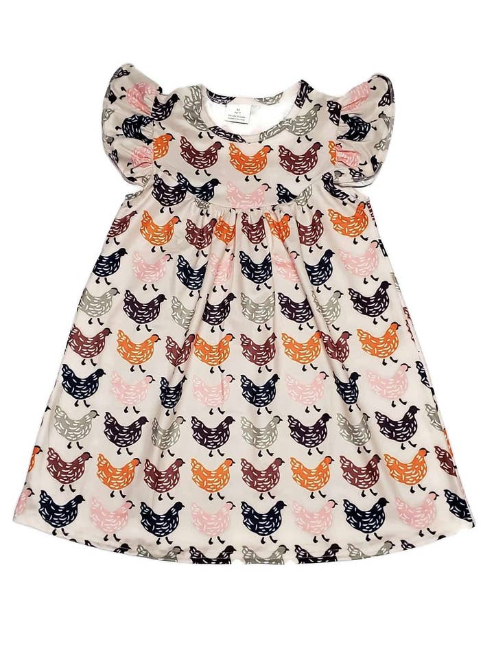 Great Lakes Kids Apparel - Wholesale Dress - Kids - Rustic Chicken Milk Silk Flutter Dress
