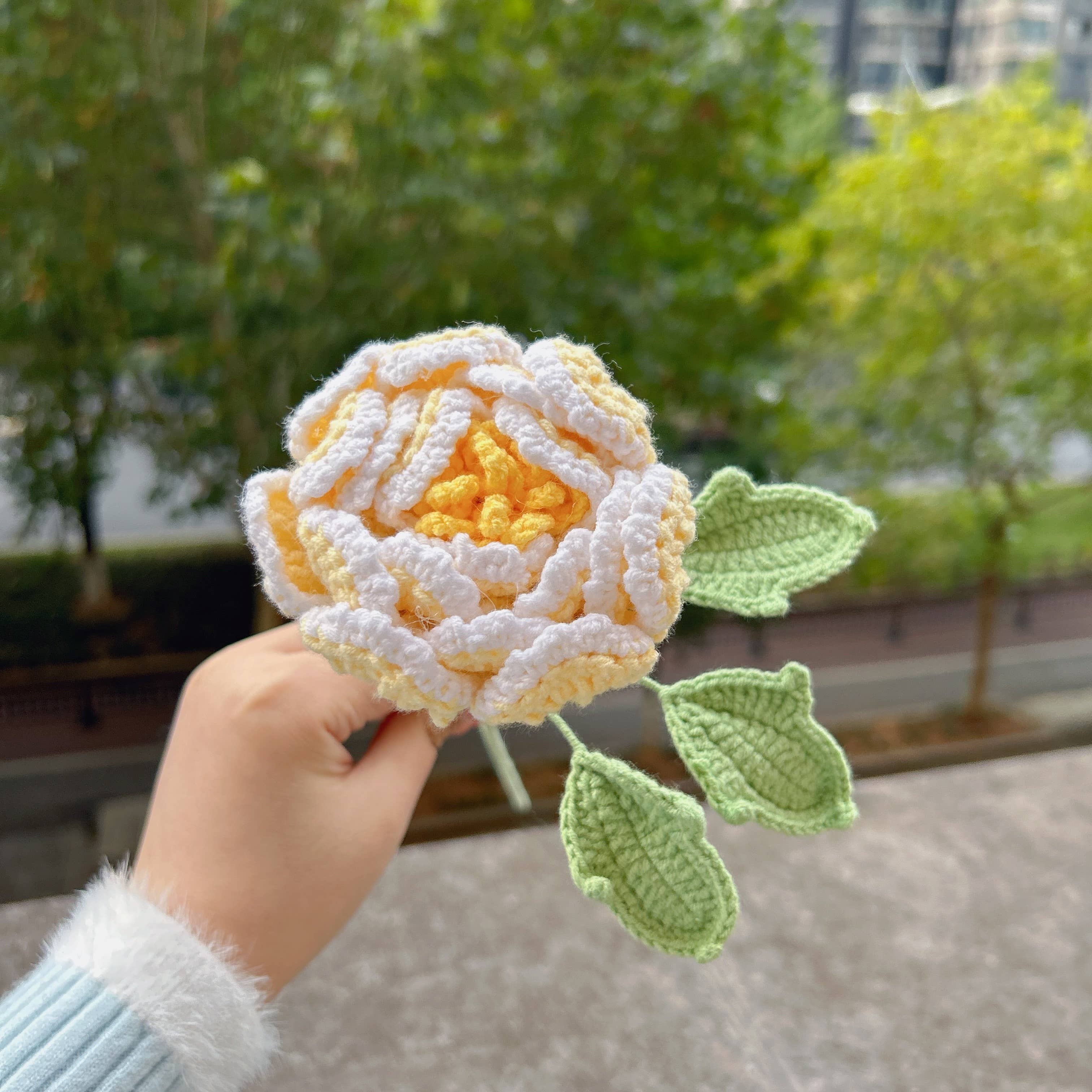 Lilyrosy（Duty free) – Engroshandel Kunstige blomster – Lilyrosy hæklede pæonblomster, håndlavede gaver12