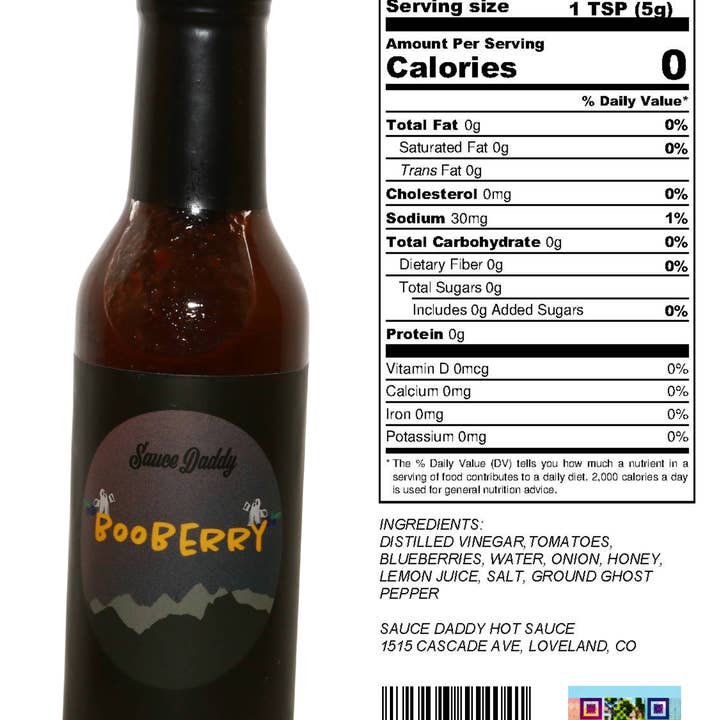 Sauce Daddy Hot Sauce LLC – wholesale Hot sauce – "Boo-berry" Blueberry Ghost pepper hot sauce