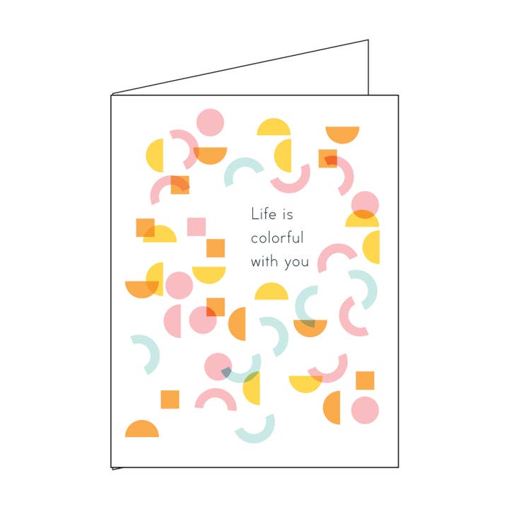 Livet är färgglatt med dig Letterpress A2-kort för wholesale av Ilee Papergoods