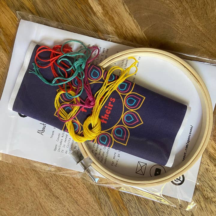 Open Coven - Wholesale Embroidery/Cross Stitch Supplies - They Them Theirs 5 Inch Embroidery Kit2