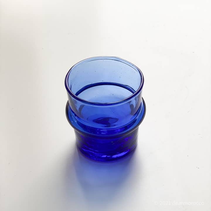 dear Morocco - Vente Verre/tasse - Verre à thé marocain recyclé BELDI bleu2