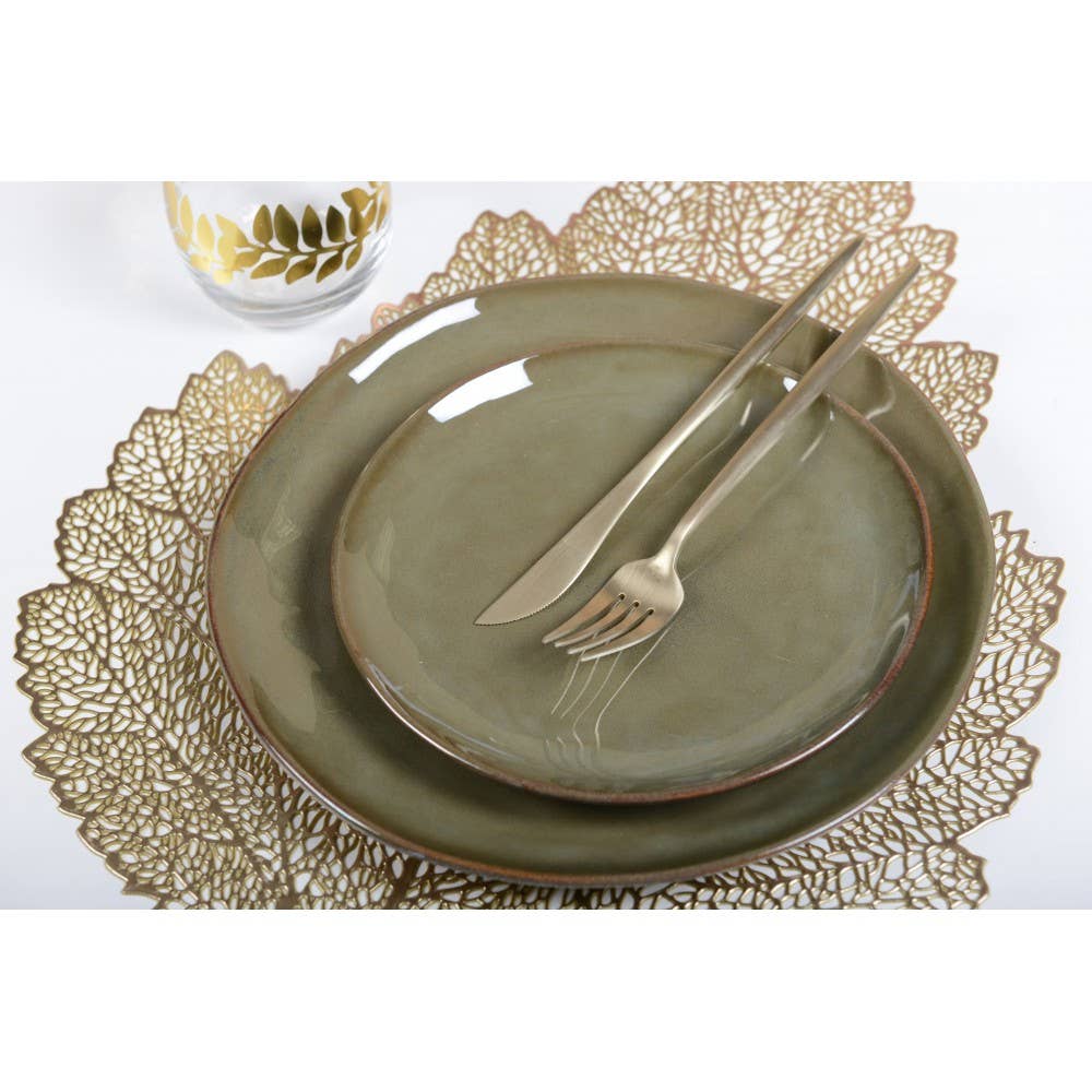AULICA - Wholesale Placemat - Oak leaf gold charger plate1