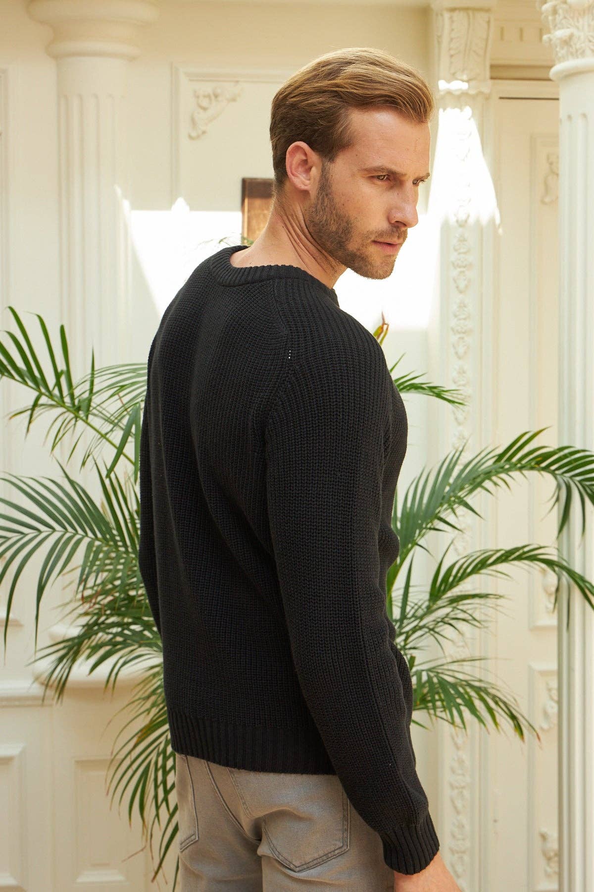 Wear Sierra - Wholesale Knit Sweater - Men's - Men's Long Sleeve Crewneck Mid-Weight Pullover Sweater2