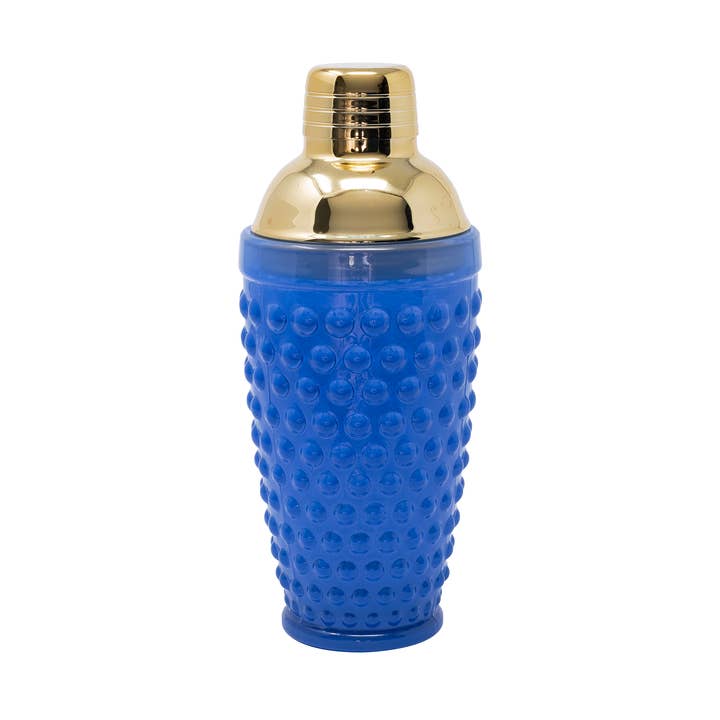 Cocktail Shaker, Blue Stream Hobnail for wholesale by Lilly Pulitzer by Lifeguard Press