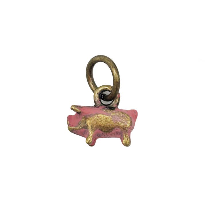 Gleeful Peacock - Wholesale Individual Charm/Pendant - Pig Charm Bracelet, Necklace, or Charm Only