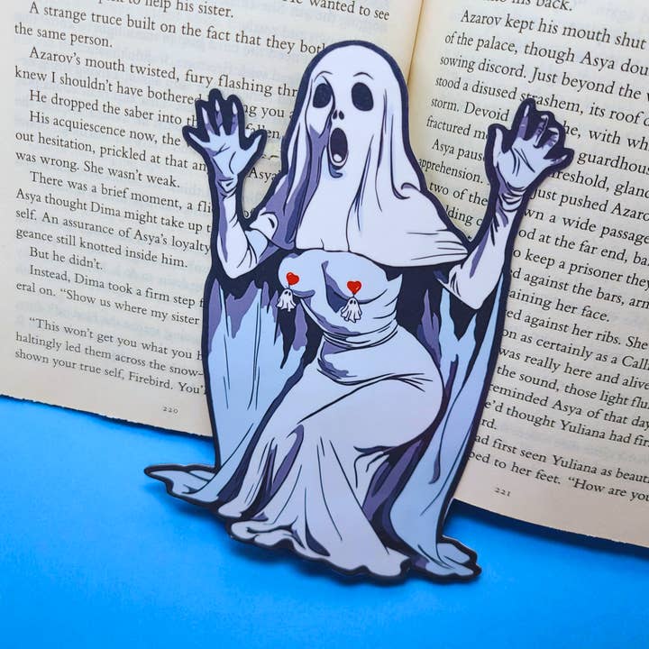 Ghost Bookmark with Tassel Pasties for wholesale by Junkyard Bunnie LLC