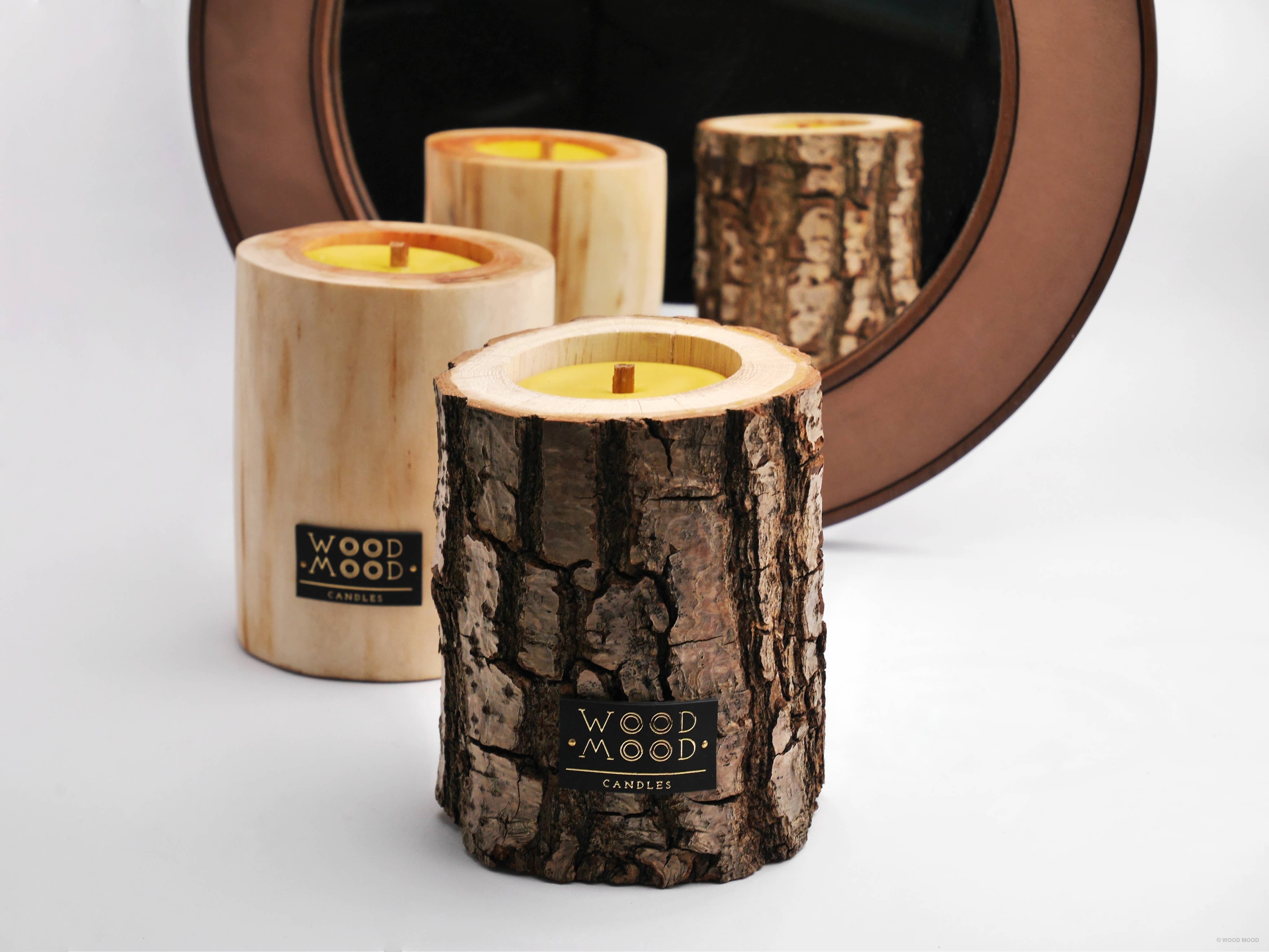 WOOD MOOD - Vendita all'ingrosso Candela in vasetto - Rocky Original | candela riutilizzabile con olio essenziale di pino1