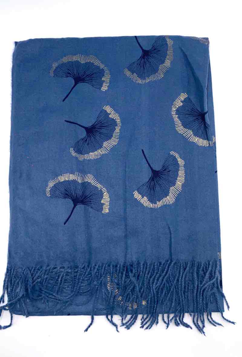 LINETA - Wholesale Scarf - Women's - Gingko Leaf Pattern Soft Scarf15