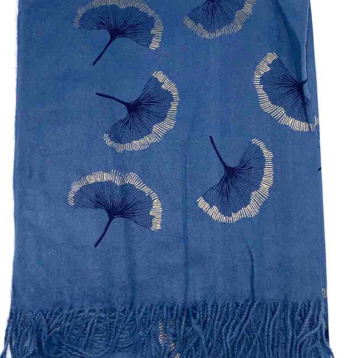 LINETA - Wholesale Scarf - Women's - Gingko Leaf Pattern Soft Scarf19