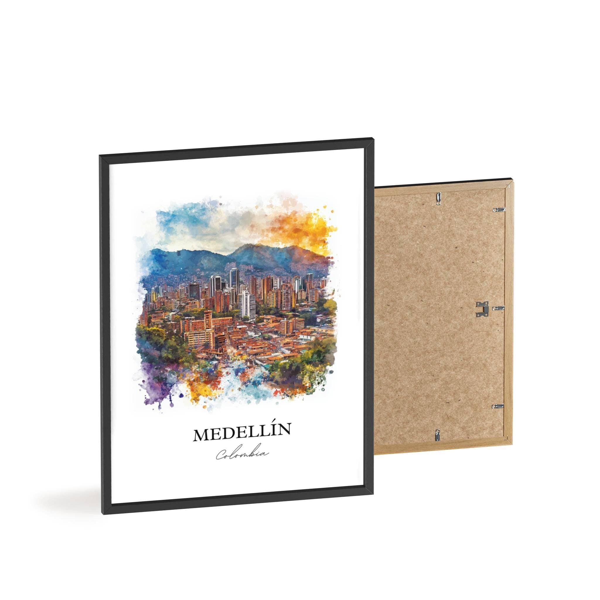 Premium Travel Art - Wholesale Art Print - Medellín Wall Art, Colombia Print, Colombia Watercolor Art, Medellín Colombia Gift, Travel Print, Travel Poster, Housewarming Gift7