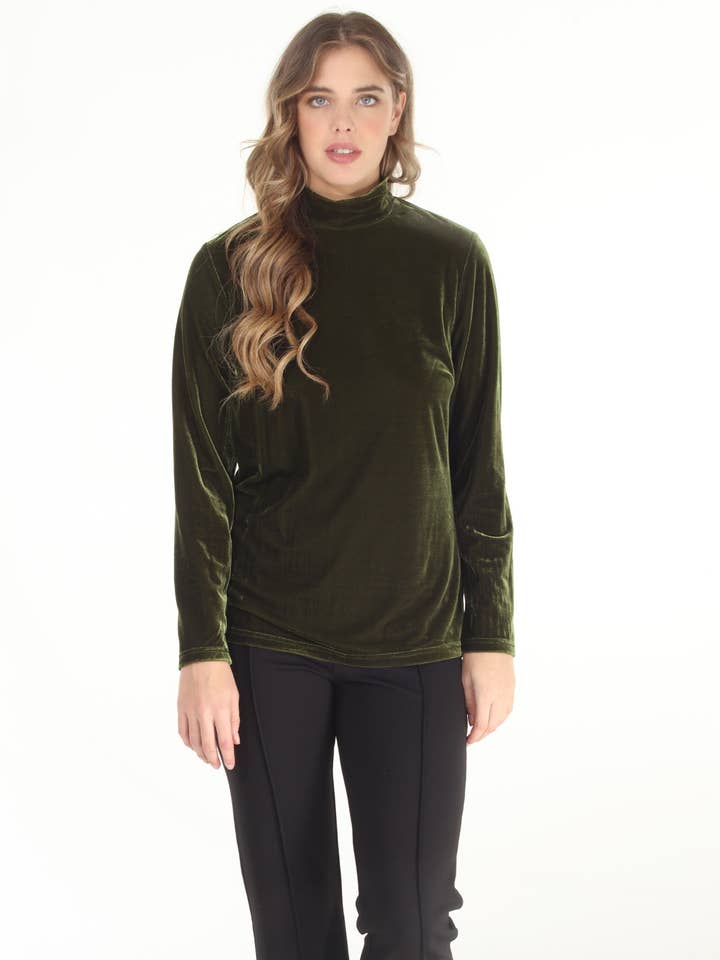 4651-MAT stevige fluwelen mockhals met uitgesneden achterkant voor wholesale door Paparazzi