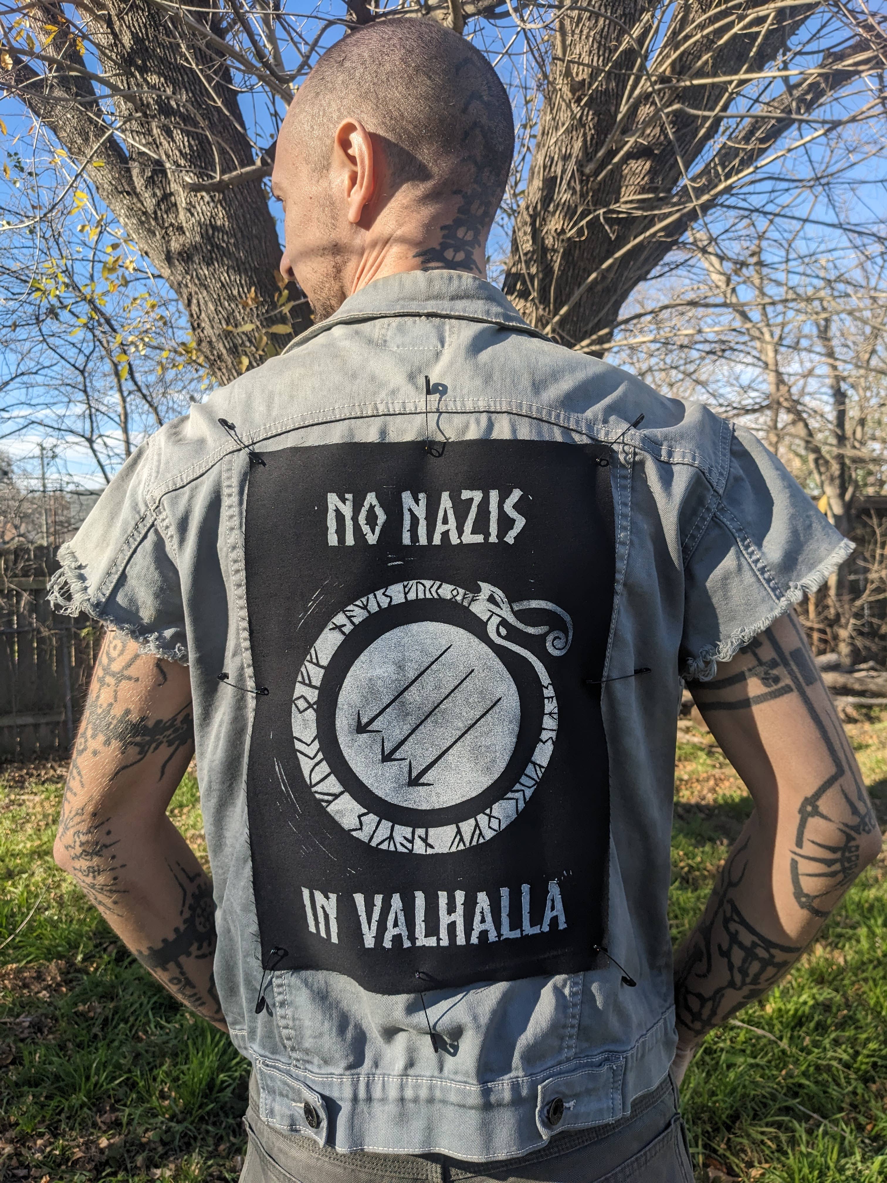 Fendywitch Designs – wholesale Patch – No Nazis in Valhalla Norse Pagan Denim Back Patch0