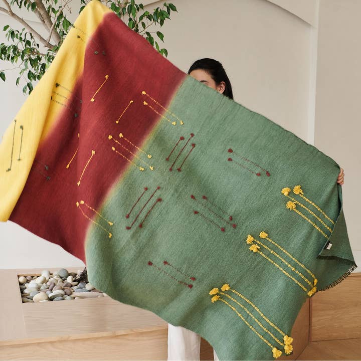 Bufanda manta de merino de varios colores verde aguacate para venta al por mayor de Variously