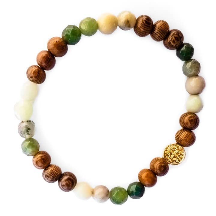 Bracelet MOSS en terre cuite pour la vente par Mala and Mantra