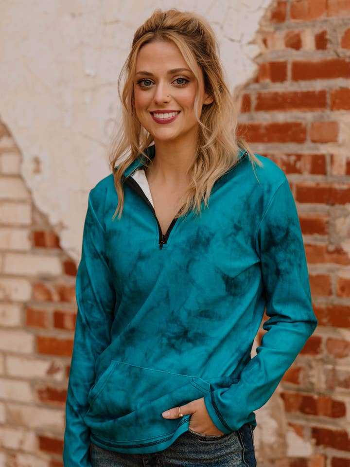 Cowgirl Fade Pullover - Turkos för wholesale av Sterling Kreek