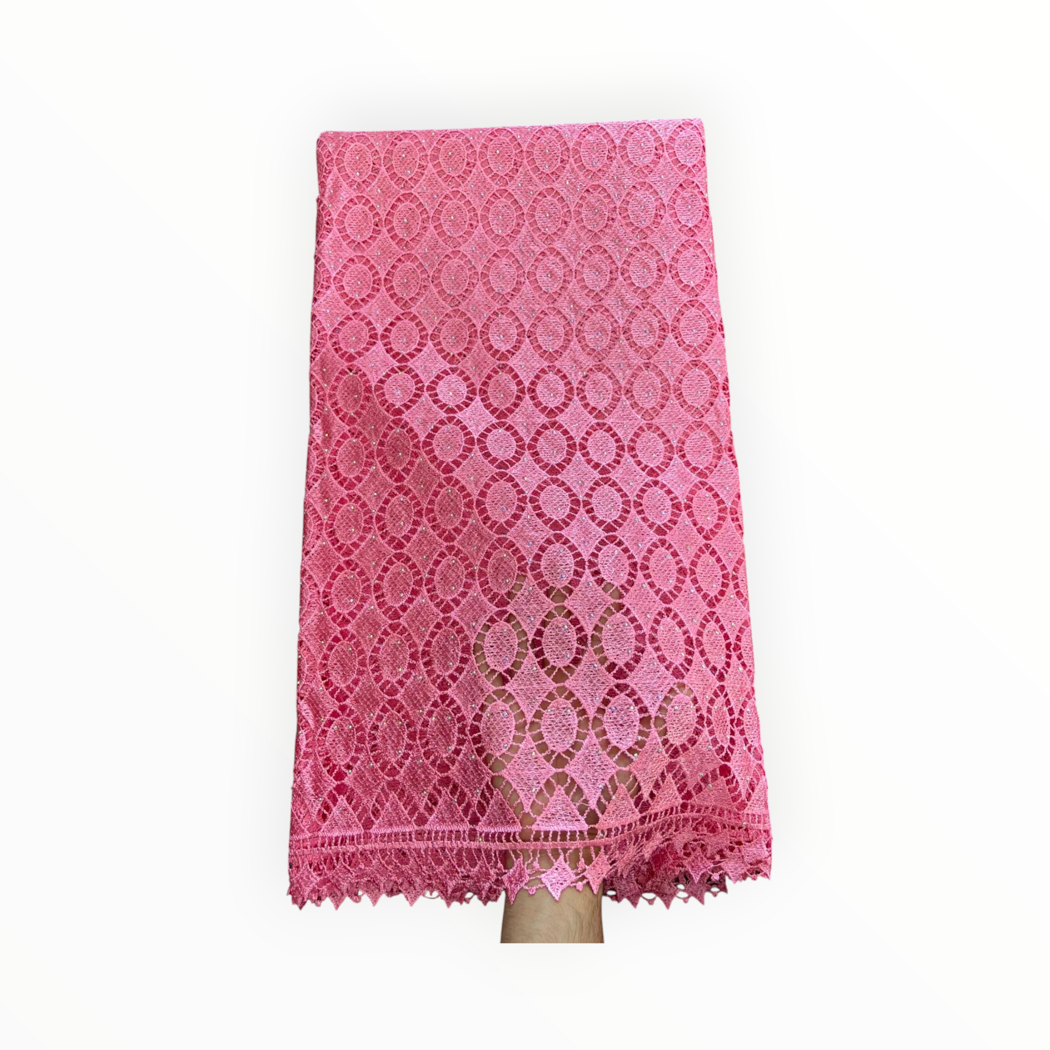 City Fabrics – wholesale Craft supplies – Top Quality Cord Lace Fabric in Baby Pink - 5 Yards1