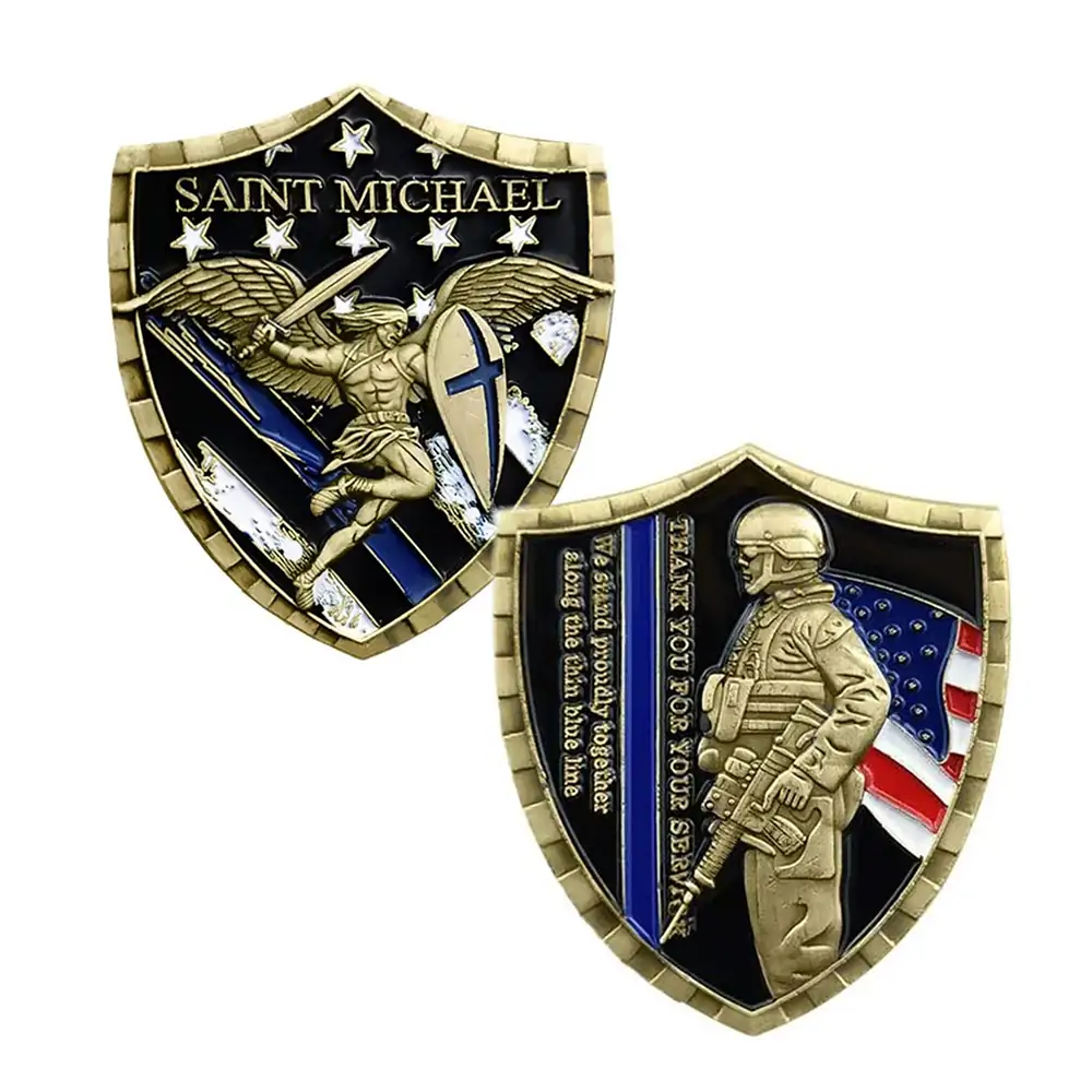 Blinkee.com, LLC - Wholesale Keepsake Coin/Token - Police Officer Saint Michael 3D Commemorative Coin3