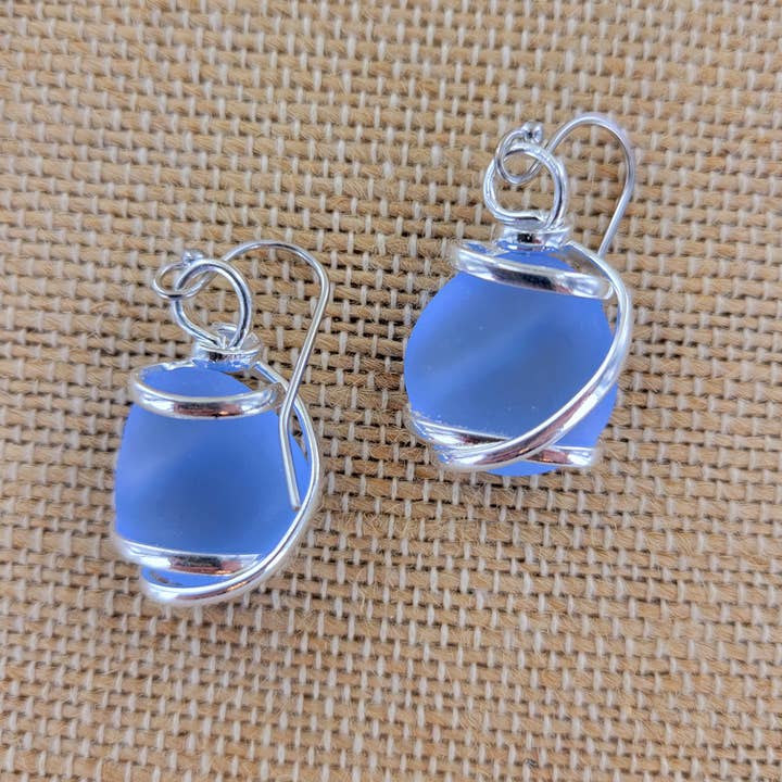 Sadie Green's Jewelry - Wholesale Dangle Earrings - Cultured Sea Glass Earring ALP-SG-E2H2